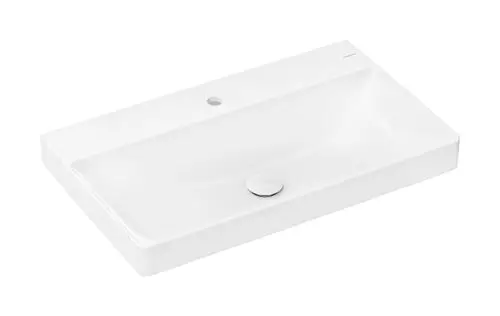 Hansgrohe-Xelu-Q-Aufsatzwaschtisch-geschliffen-800-480-mit-Hahnloch-ohne-Ueberlauf-SmartClean-Weiss-61022450 gallery number 1